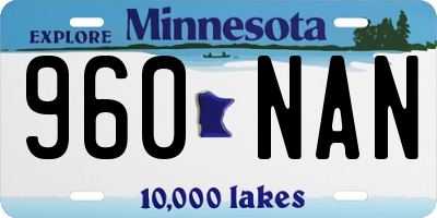 MN license plate 960NAN