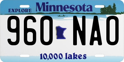 MN license plate 960NAO