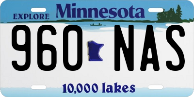 MN license plate 960NAS