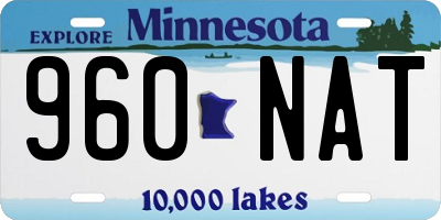 MN license plate 960NAT