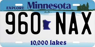 MN license plate 960NAX