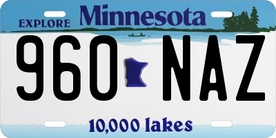MN license plate 960NAZ