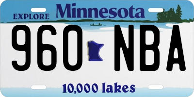 MN license plate 960NBA