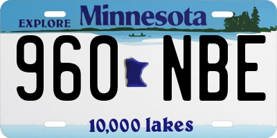 MN license plate 960NBE