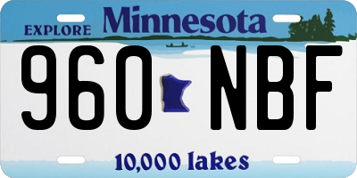 MN license plate 960NBF