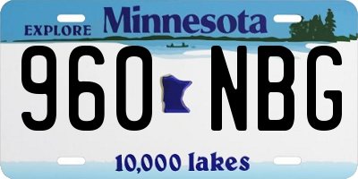 MN license plate 960NBG