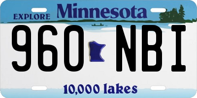 MN license plate 960NBI