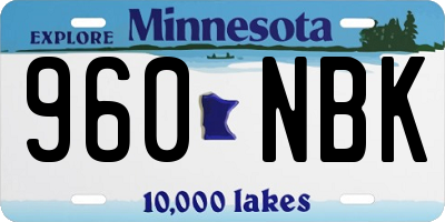 MN license plate 960NBK