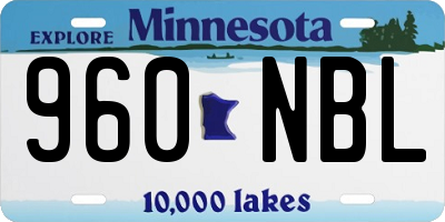 MN license plate 960NBL