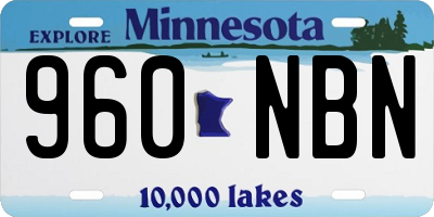MN license plate 960NBN