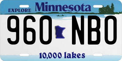 MN license plate 960NBO