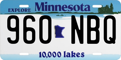 MN license plate 960NBQ