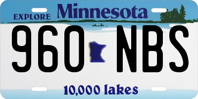 MN license plate 960NBS