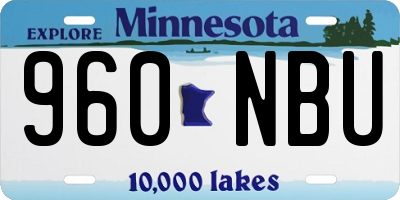 MN license plate 960NBU