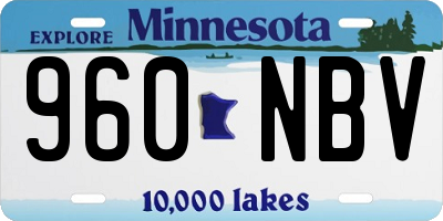 MN license plate 960NBV