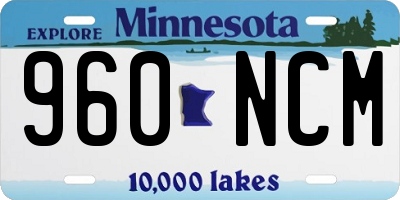 MN license plate 960NCM