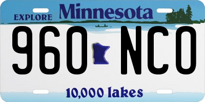 MN license plate 960NCO