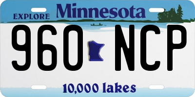 MN license plate 960NCP