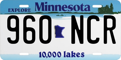 MN license plate 960NCR