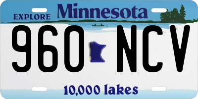 MN license plate 960NCV
