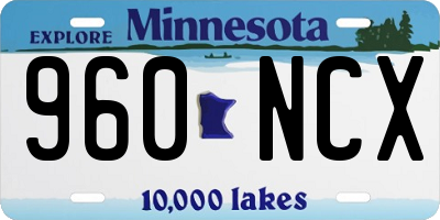 MN license plate 960NCX