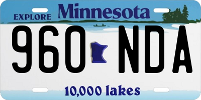 MN license plate 960NDA