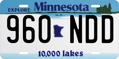 MN license plate 960NDD