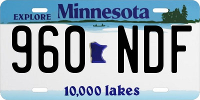 MN license plate 960NDF