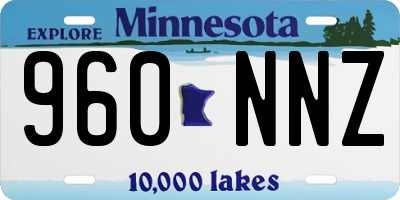 MN license plate 960NNZ