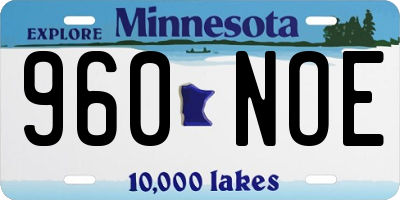 MN license plate 960NOE