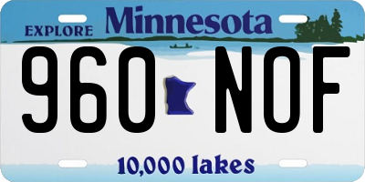 MN license plate 960NOF