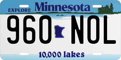 MN license plate 960NOL