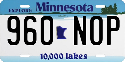 MN license plate 960NOP