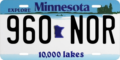 MN license plate 960NOR