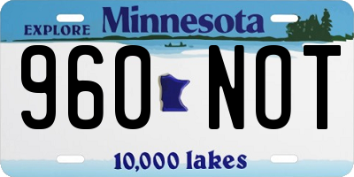 MN license plate 960NOT