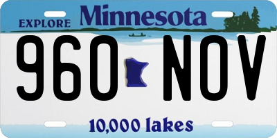 MN license plate 960NOV