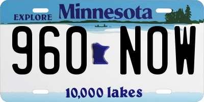 MN license plate 960NOW