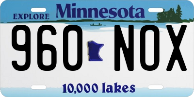 MN license plate 960NOX