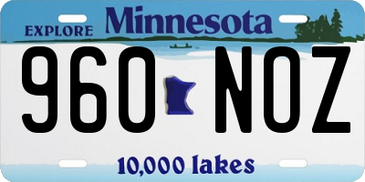 MN license plate 960NOZ