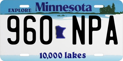 MN license plate 960NPA