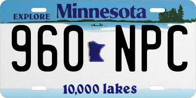 MN license plate 960NPC