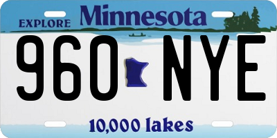MN license plate 960NYE