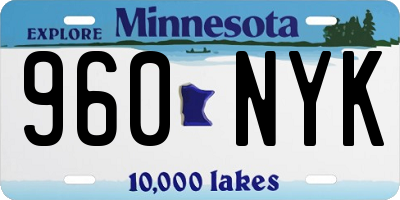 MN license plate 960NYK