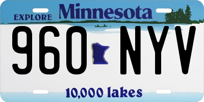 MN license plate 960NYV