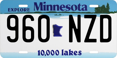 MN license plate 960NZD