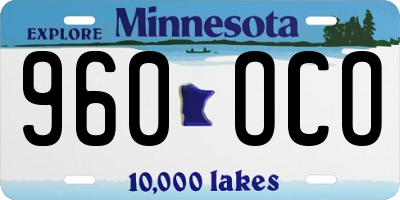 MN license plate 960OCO