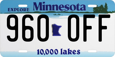 MN license plate 960OFF