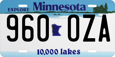 MN license plate 960OZA
