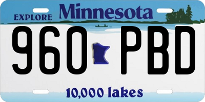 MN license plate 960PBD