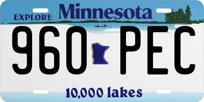 MN license plate 960PEC